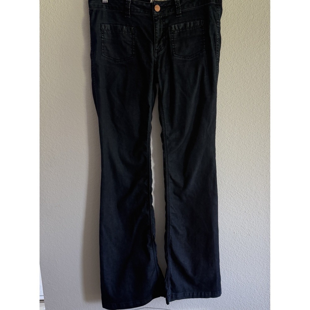 Cabi Women's Kick Back Flare Size 8 Dark Blue Jeans Stretch Trousers (33x32.5)